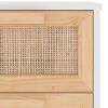vidaXL Sideboard Weiß 40x30x90 cm Massivholz Kiefer und Natur-Rattan
