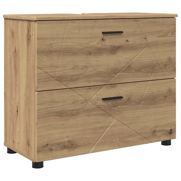 vidaXL Badezimmerschrank mit Speicher Artisan-Eiche 76,5 x 35 x 64 cm