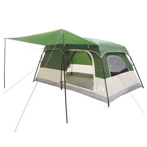 vidaXL Familienzelt 10 Personen Gr&uuml;n Polyester und Stahl