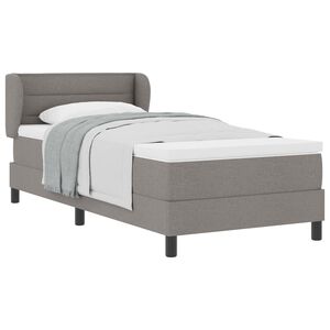vidaXL Boxspringbett mit Matratze mit Kopfteil Taupe 90 x 200 cm Stoff