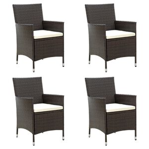 vidaXL Gartenst&uuml;hle mit Sitzpolster 4 Stk. Poly Rattan Braun