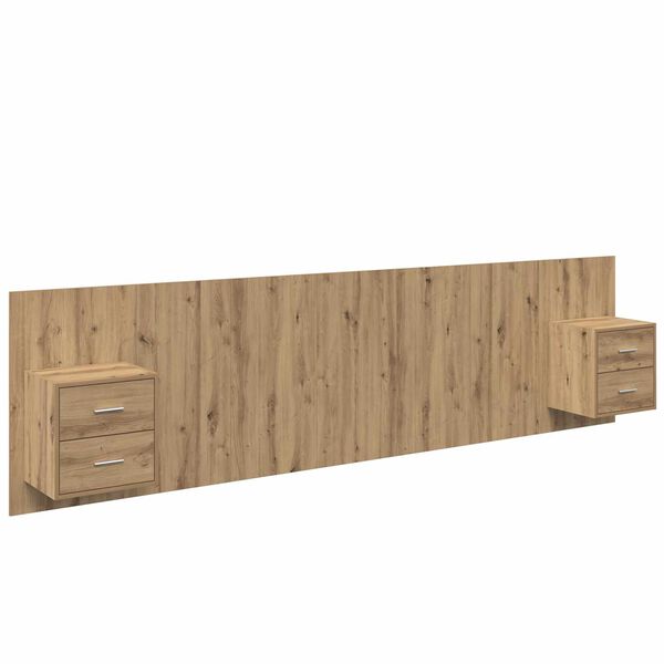 vidaXL Kopfteil mit Schrank 3 pcs Artisan-Eiche Holzwerkstoff