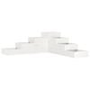 vidaXL Pflanzentreppe 4 Stufen 106x104,5x36 cm Wei&szlig; Massivholz Kiefer