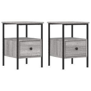 vidaXL Nachttische 2 Stk. Grau Sonoma 34x36x50 cm Holzwerkstoff