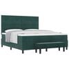 vidaXL Boxspringbett mit Matratze Dunkelgr&uuml;n 180 x 200 cm Samt