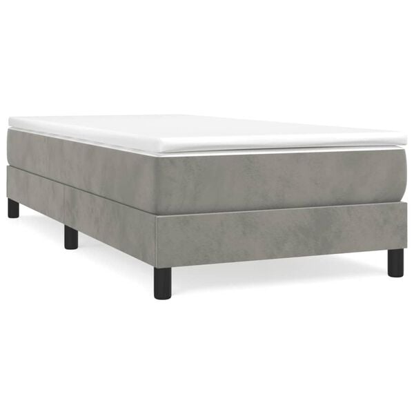vidaXL Boxspringbettgestell Hellgrau 90x190 cm Samt
