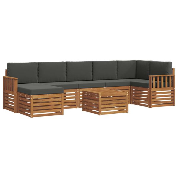 vidaXL Sofagarnituren 8 pcs Natur und Anthrazit Massivholz Akazie