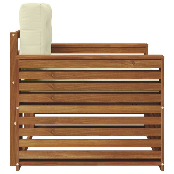 vidaXL Outdoor-Sofagarnitur Massives Akazienholz und Polyester Natur