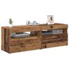 vidaXL TV-Schränke mit LED-Leuchten 2 Stk. Altholz-Optik Holzwerkstoff