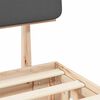vidaXL Bettgestell mit gepolstertem Kopfteil Dunkelgrau 75 x 190 cm