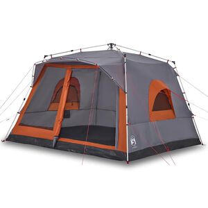 vidaXL Familienzelt f&uuml;r 7 Personen Grau und Orange Quick Release