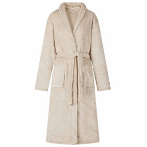 vidaXL Bademantel ohne Kapuze Beige S Flanell