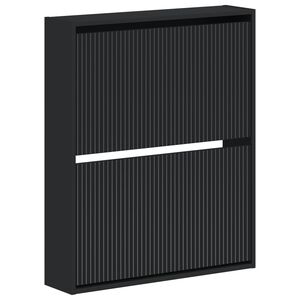 vidaXL Wandmontierter Schuhschrank ARNHEM 71 x 17 x 86 cm Schwarz