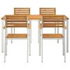 vidaXL Garten-Ess-Set 5 pcs Braun Massives Akazienholz
