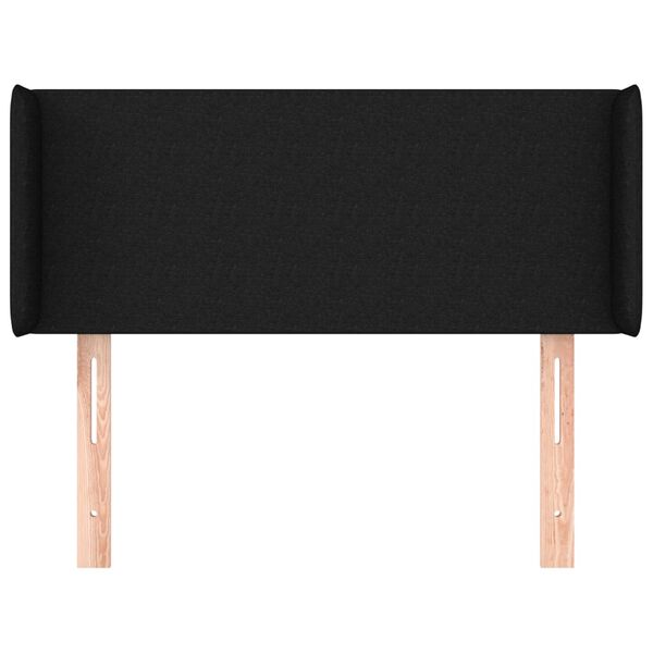vidaXL Kopfteil mit Ohren Schwarz 83x16x78/88 cm Stoff