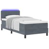 vidaXL LED Boxspringbett mit Matratze Dunkelgrau 90 x 200 cm Samt