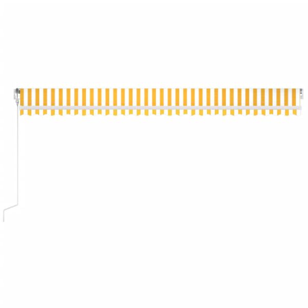 vidaXL Automatische Markise mit LED & Windsensor 600x300 cm Gelb/Wei&szlig;