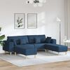vidaXL Sofa mit Kissen 3 pcs Blau Stoff