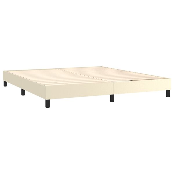 vidaXL Boxspringbettgestell Creme 160x200 cm Kunstleder