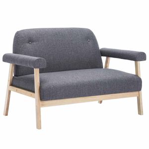 vidaXL 2-Sitzer-Sofa Stoff Dunkelgrau