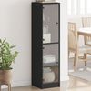 vidaXL Highboard mit Glast&uuml;ren Schwarz 35x37x142 cm