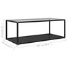 vidaXL Couchtisch Transparent und Schwarz 100x50x35 cm Hartglas