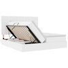 vidaXL Bett mit Stauraum und LED Reinwei&szlig; 200 x 200 cm Kunstleder