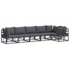 vidaXL Gartensofa-set mit Kissen 6 pcs Schwarz Aluminium