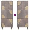 vidaXL Highboard Grau und Gold 40 x 33 x 110 cm Massivholz Mango