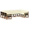 vidaXL Outdoor-Sofagarnitur 9 stk. Natur und Creme