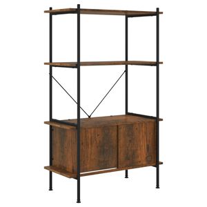 vidaXL Regal mit 4 B&ouml;den und Schrank 80x40x130 cm Stahl Holzwerkstoff