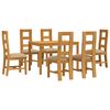 vidaXL Essgruppe 7 stk. Beige Massivholz Eiche