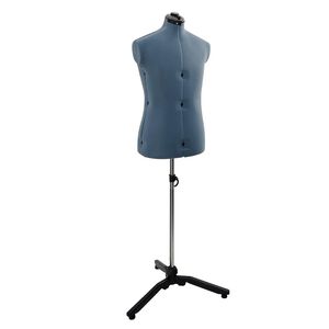 vidaXL Verstellbare Schneiderpuppe f&uuml;r M&auml;nner Blau 37,5-45,5 Zoll