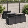 vidaXL 6-tlg. Garten-Sofagarnitur mit Kissen Schwarz Poly Rattan