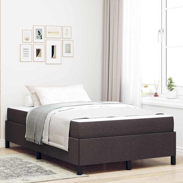 vidaXL Boxspringbett Dunkelbraun 120 x 190 cm Stoff