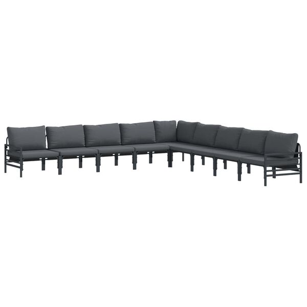 vidaXL Garten-Sofa-Set 9 pcs Anthrazit Stahl