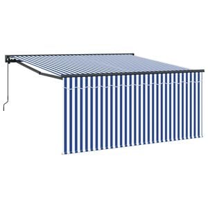 vidaXL Ausziehbare Markise Blau und Wei&szlig; 350 x 250 cm