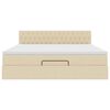 vidaXL Ottoman-Bett mit Matratze Creme 180x200 cm Stoff