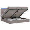 vidaXL Ottoman-Bett mit Matratze und LED Taupe 200 x 200 cm Stoff