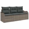 vidaXL Gartensofa-set 3 stk. Grau Poly-Rattan