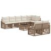 vidaXL Gartensofa-set 9 stk. Beige Poly-Rattan