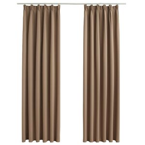 vidaXL Verdunkelungsvorh&auml;nge mit Haken 2 Stk. Taupe 140x175cm