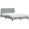 vidaXL Bett mit Matratze "Hanko" Hellgrau 140x200 cm Stoff