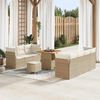 vidaXL Garten-Sofa-Set mit Kissen mit Speicher 10 pcs Beige und Creme
