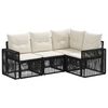 vidaXL Gartensofa-set 4 pcs Schwarz und Cremewei&szlig; Poly-Rattan