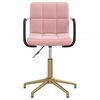 vidaXL Esszimmerst&uuml;hle 2 Stk. Drehbar Rosa Samt