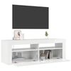 vidaXL TV-Schrank mit LED-Leuchten Hochglanz-Weiß 120x35x40 cm