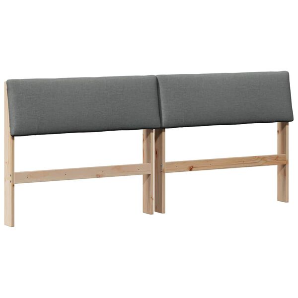 vidaXL Gepolstertes Kopfteil Dunkelgrau 200 cm Massives Kiefernholz