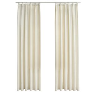 vidaXL Verdunkelungsvorh&auml;nge mit Haken 2 Stk. Samt Creme 140x245cm