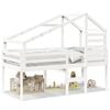 vidaXL Hochbett mit Dach Wei&szlig; 90x190 cm Massivholz Kiefer